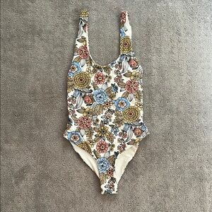 Dippin' Daisy's White and Blue One Piece Swimsuit Floral